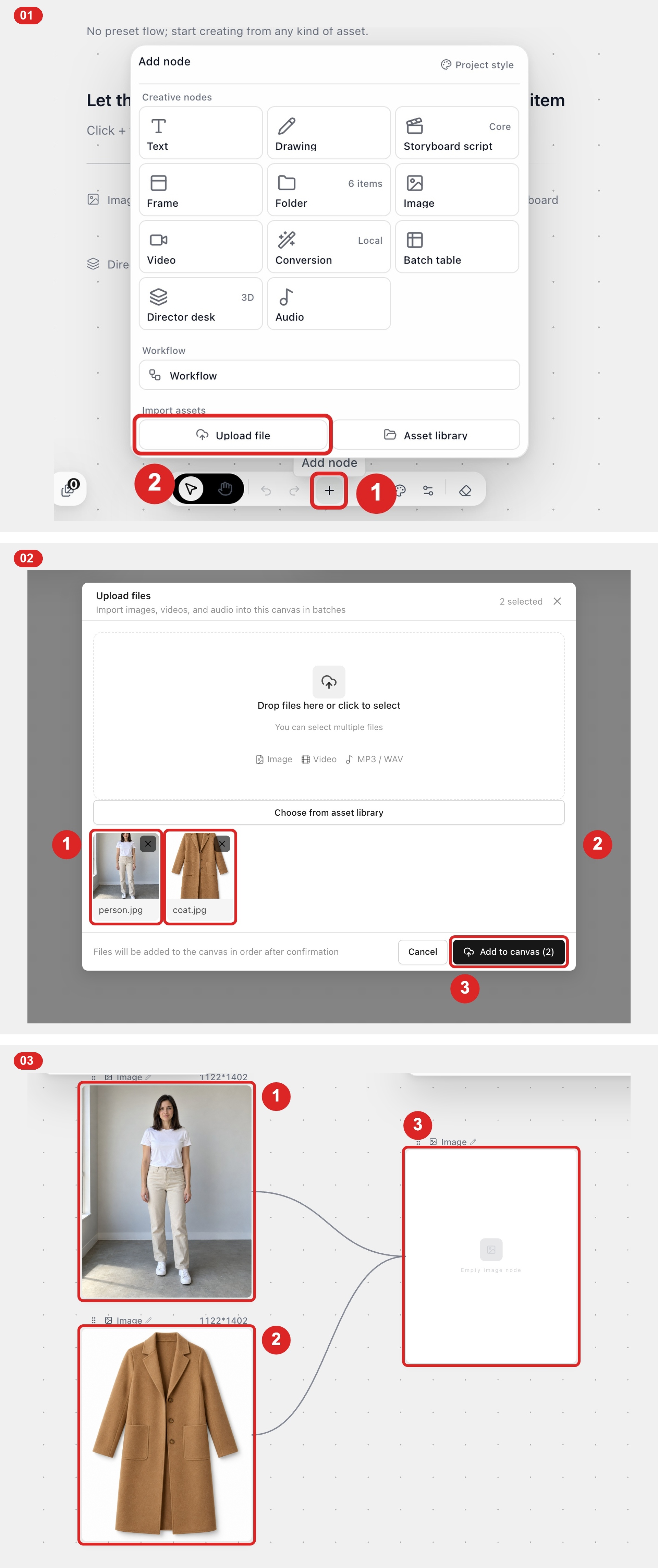 Your photo and the product image both connected to a new Image node
