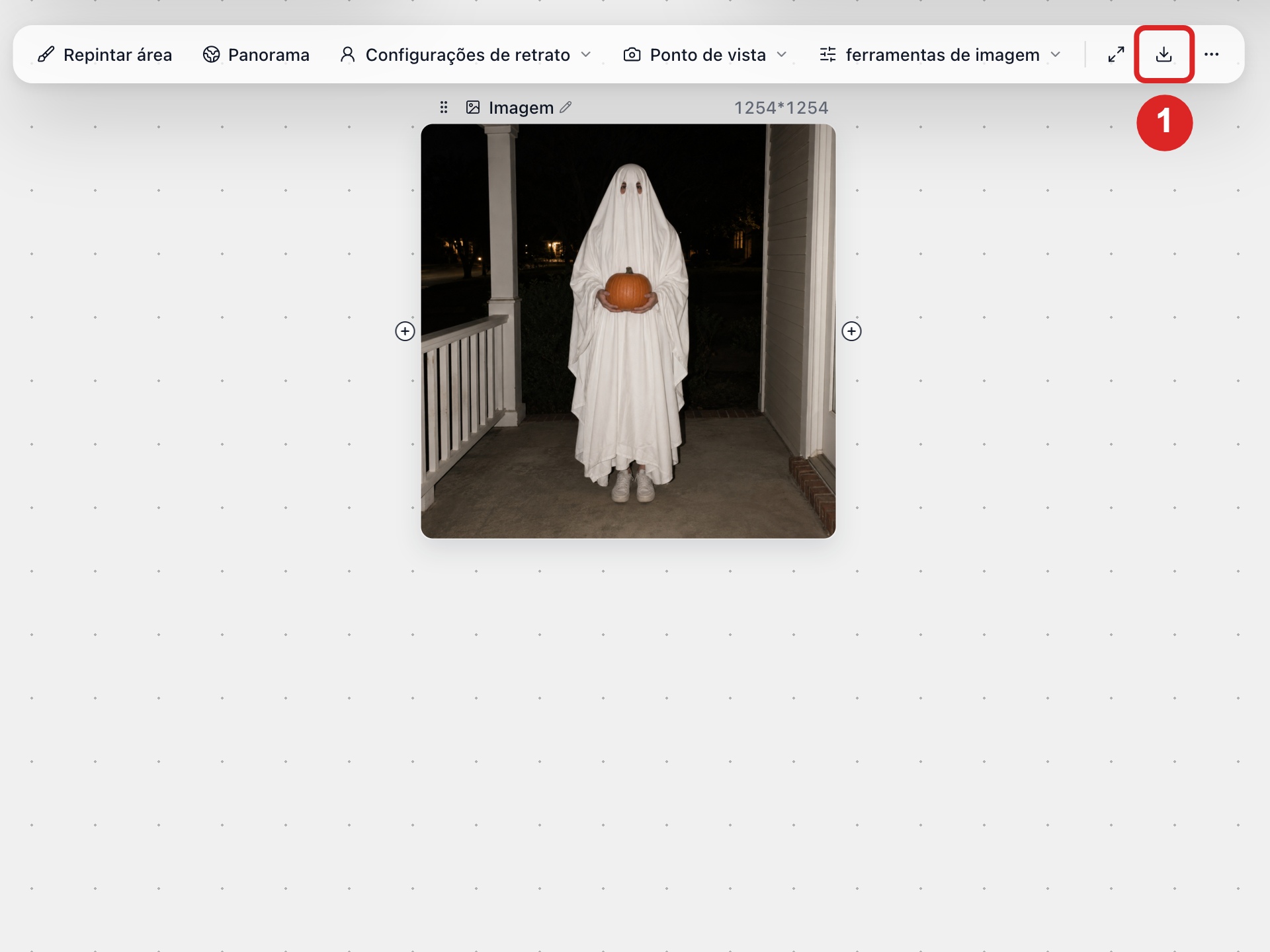Opção de download no nó com a imagem pronta