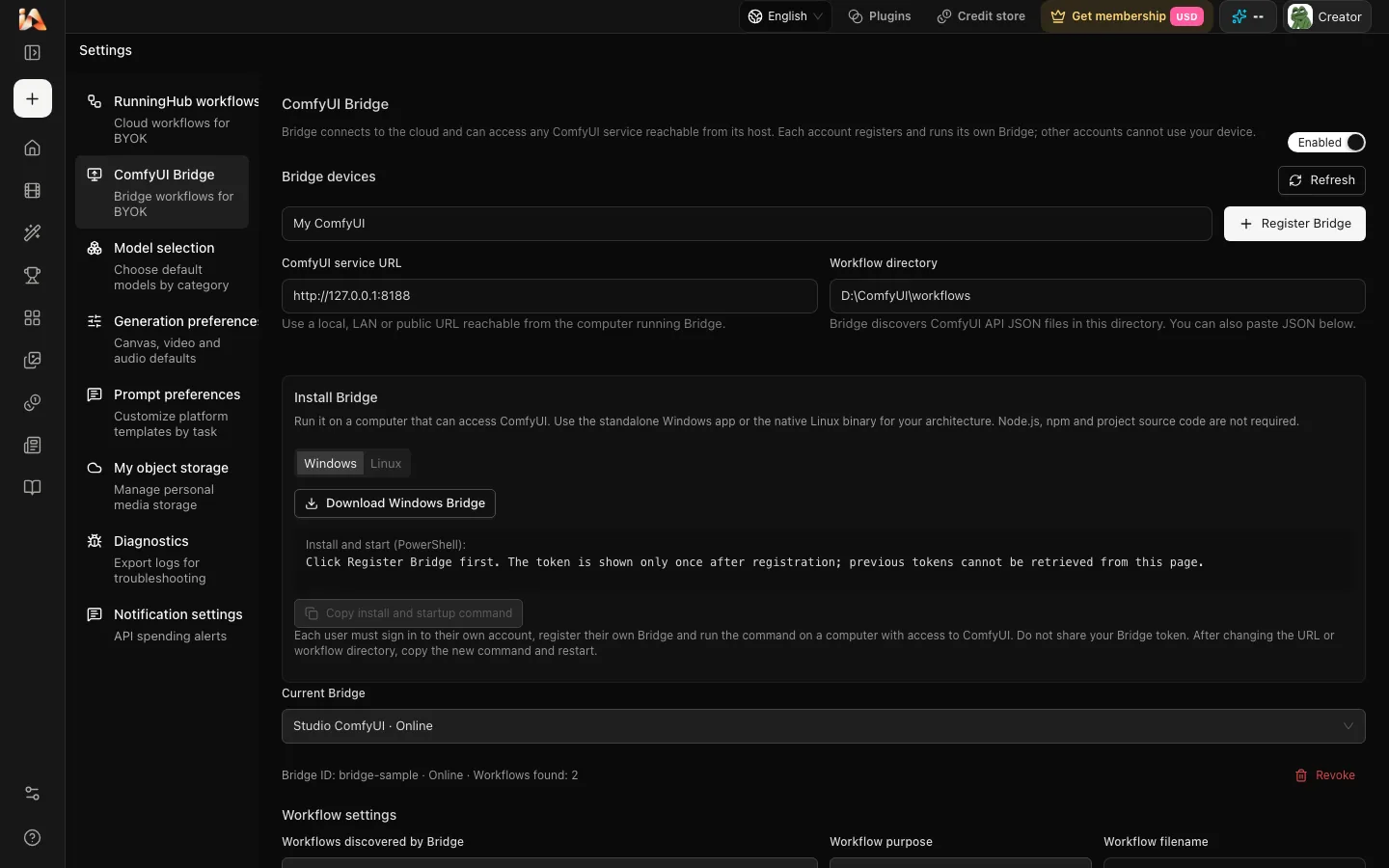 Connecting Your Self-Hosted Setup with DramaCanvas ComfyUI Bridge